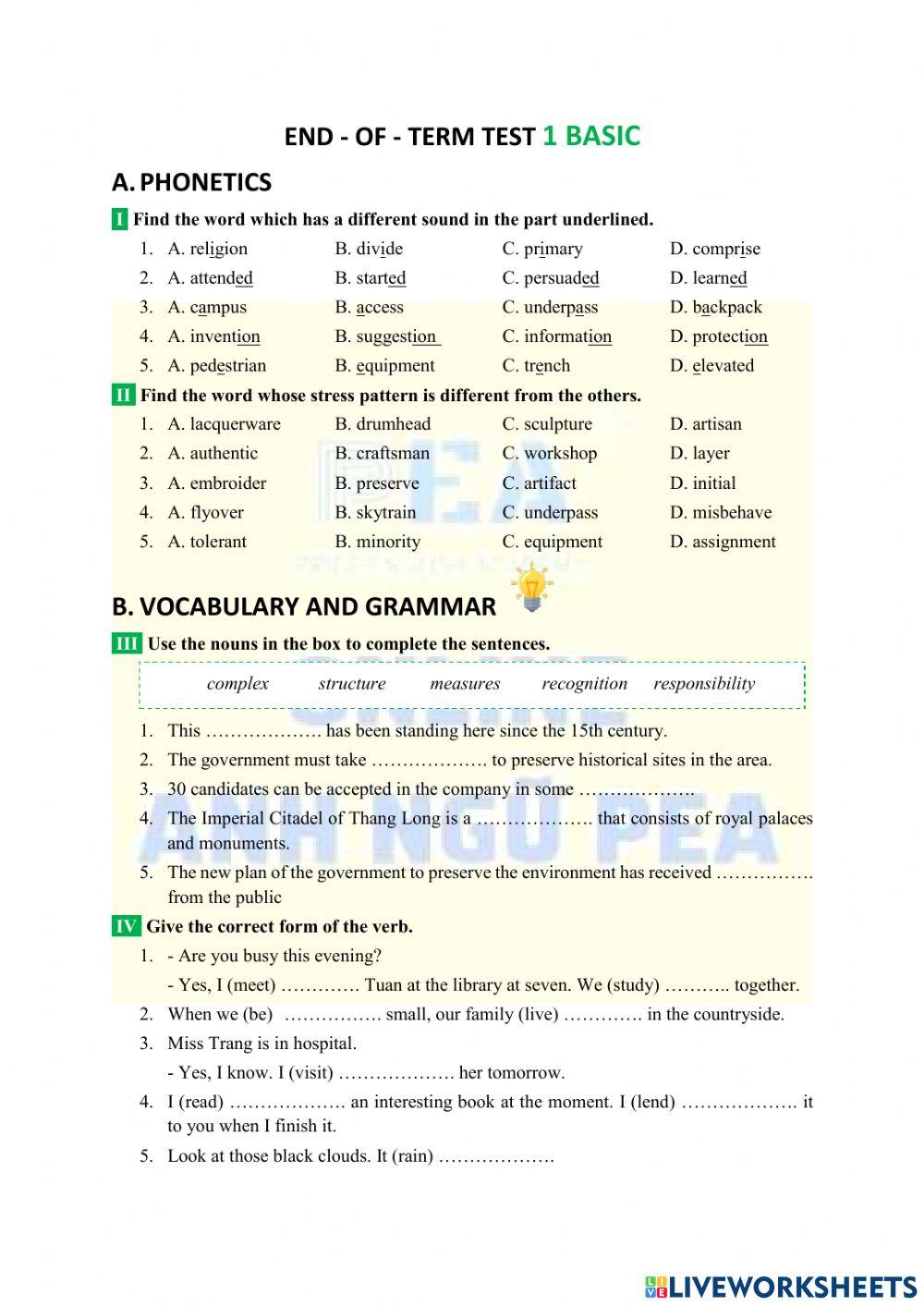 End - of - term test 1 basic