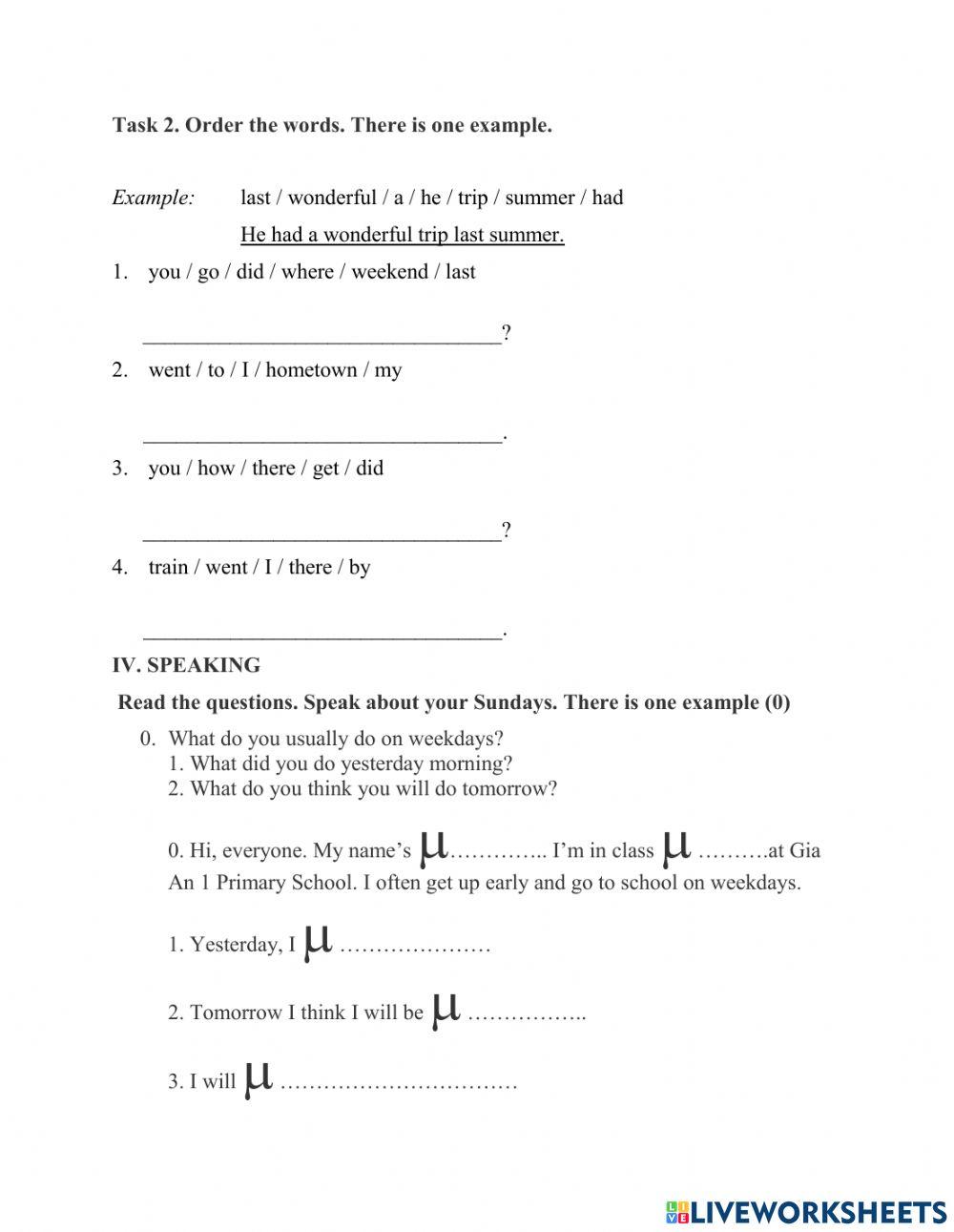 Mid-term test 1 grade 5