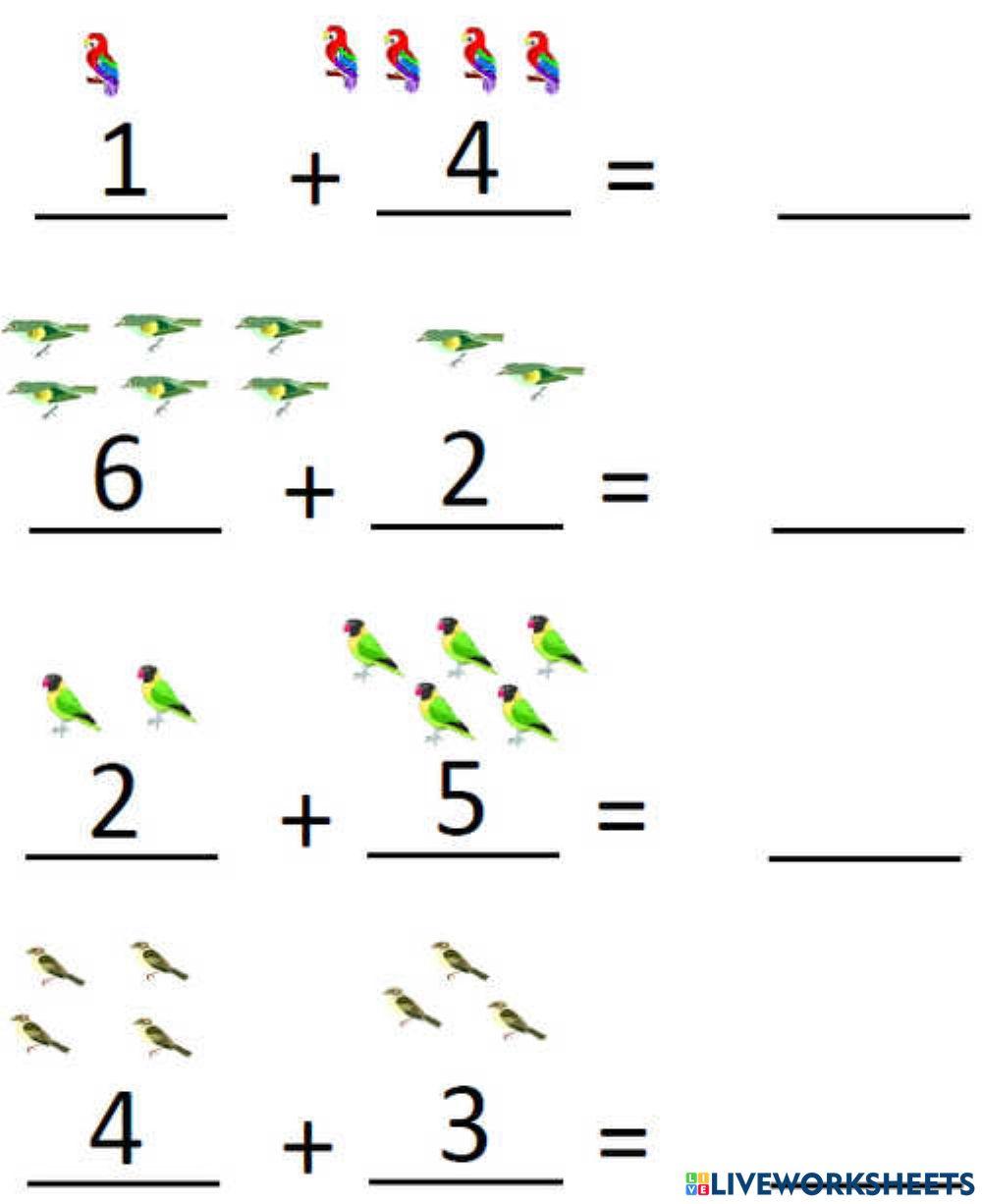 Pictorial Addition interactive worksheet | Live Worksheets