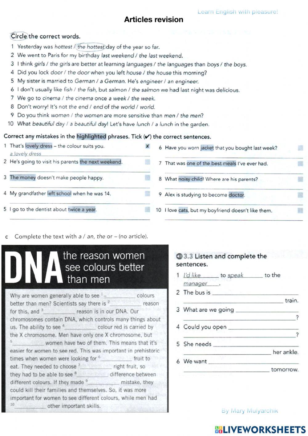 Articles revision - 2