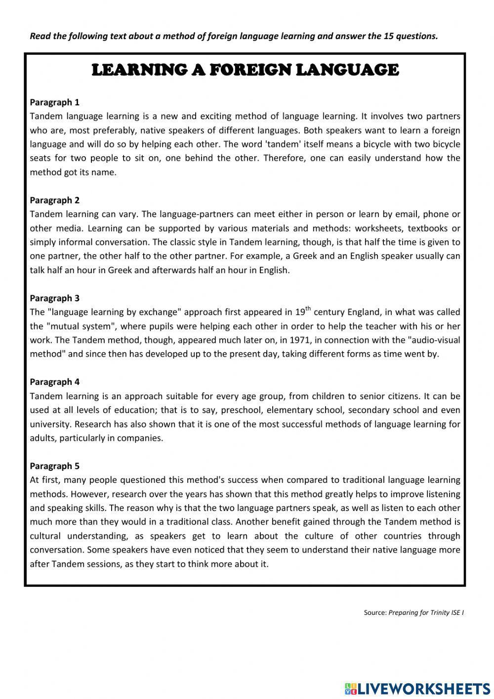 Learning a foreign language