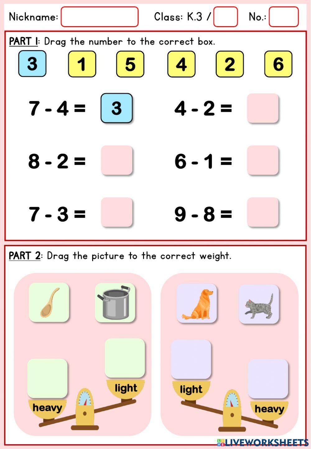 K3 MATHS WORKSHEETS visual data 3