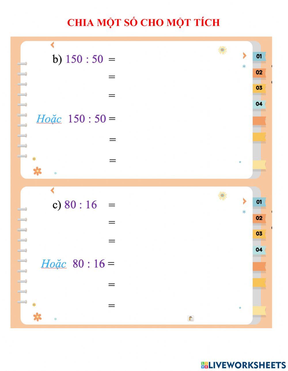 Chia một số cho một tích