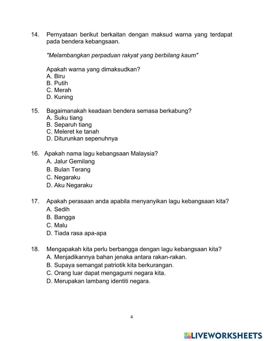 Ujian pentaksiran sejarah tahun 5