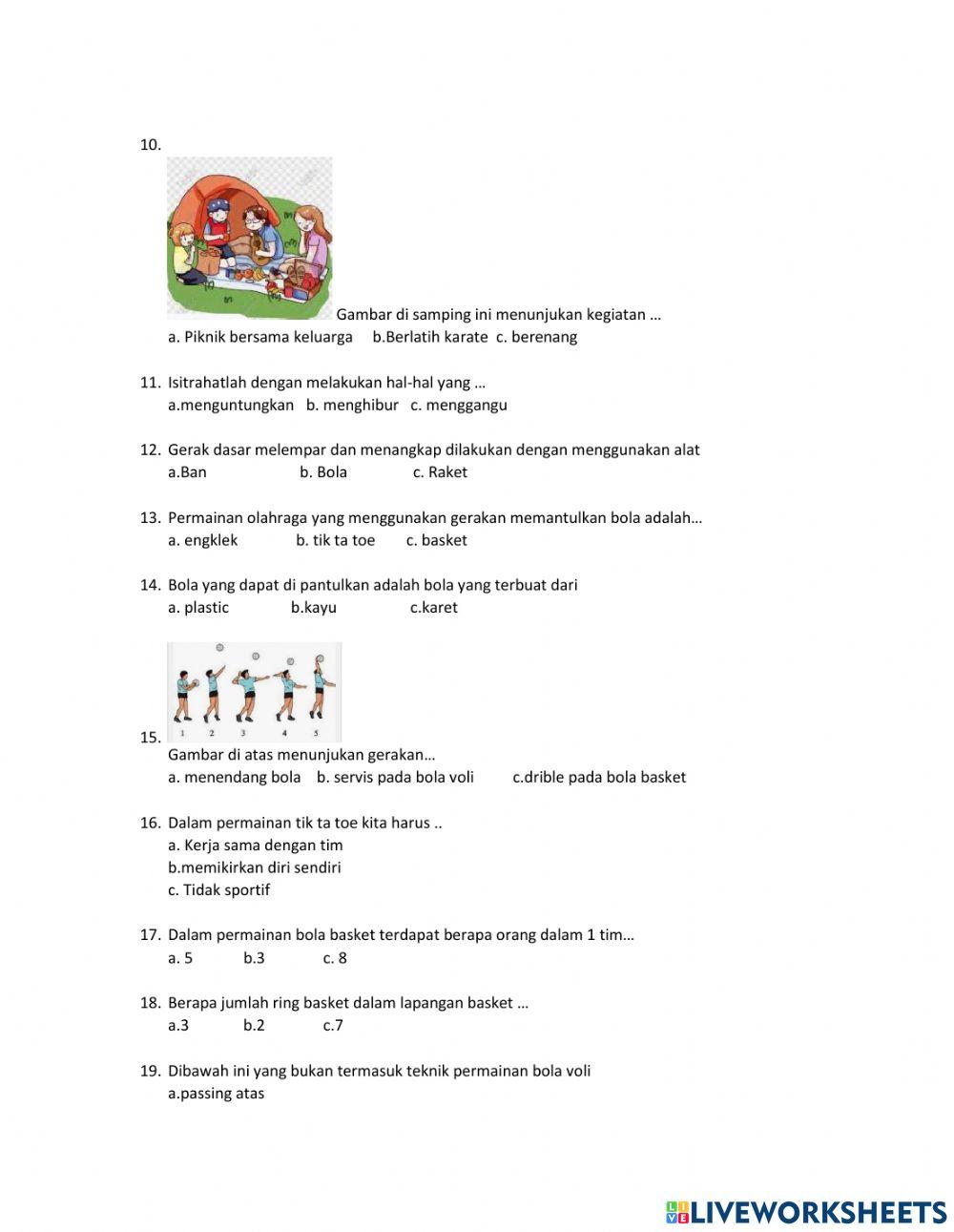 Latihan soal uas pjok