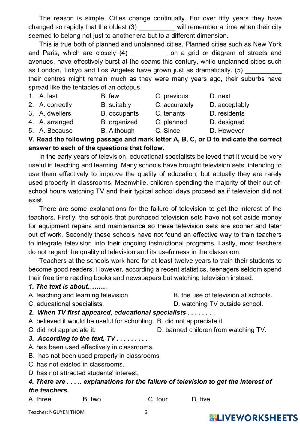 E9-review 1st term-reading 1