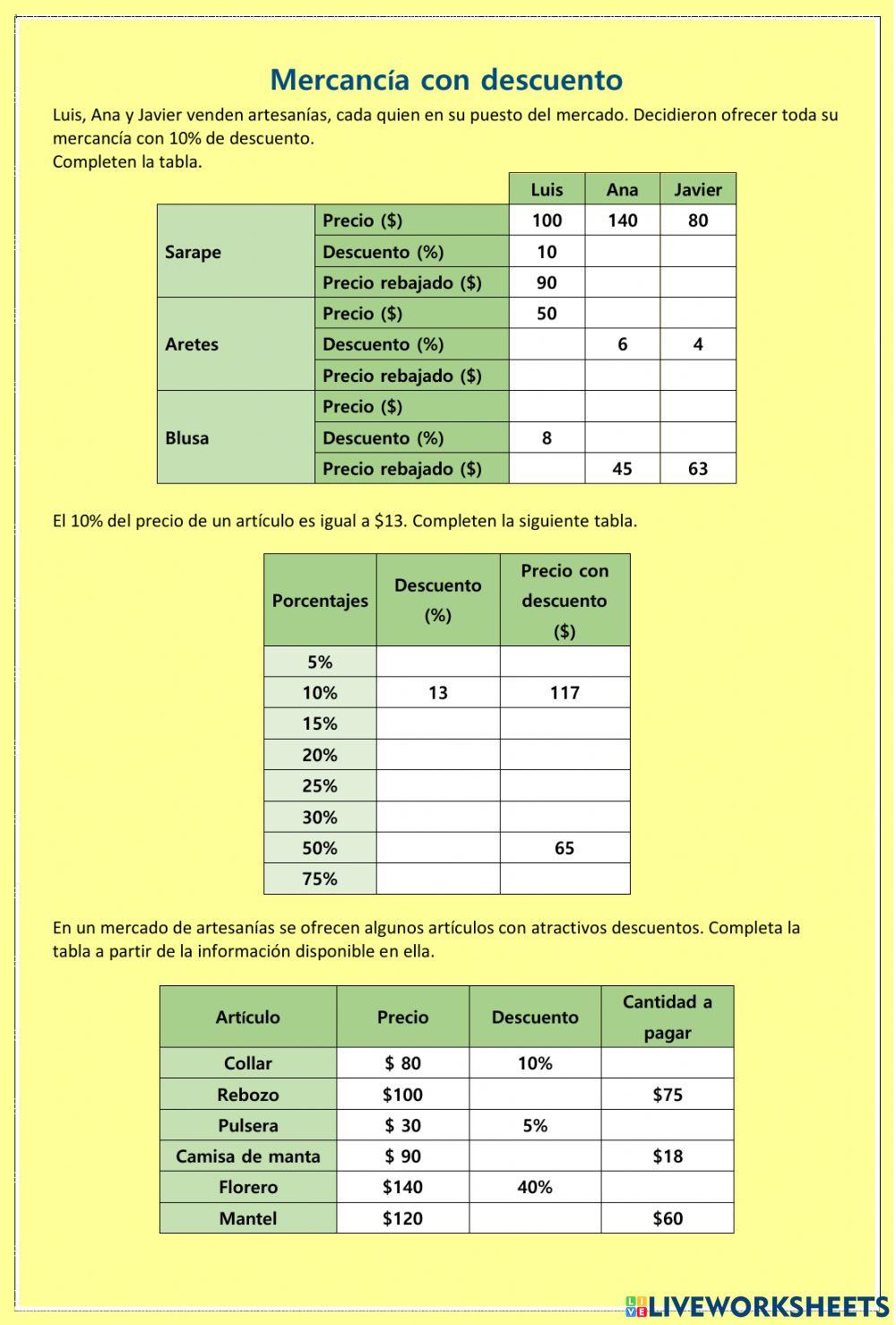 Mercancía con descuento