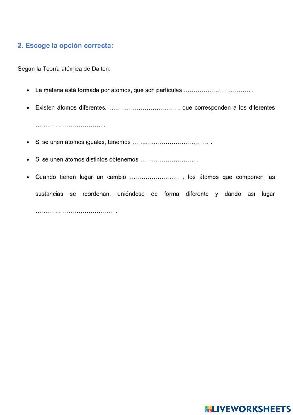 La materia está formada por átomos