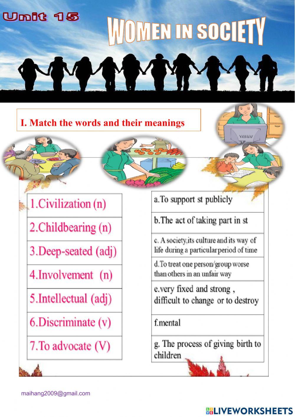 Unit 15: WOMEN IN SOCIETY-Reading