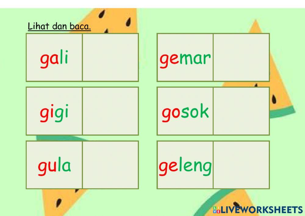 Suku kata kv g - lihat dan baca