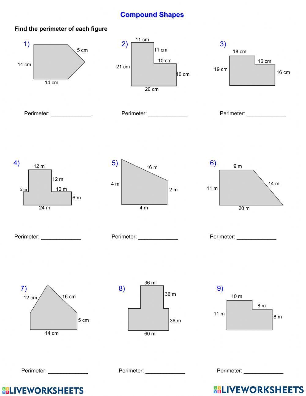 Calculate The Perimeter And Area Of Compound Shapes Including Triangles
