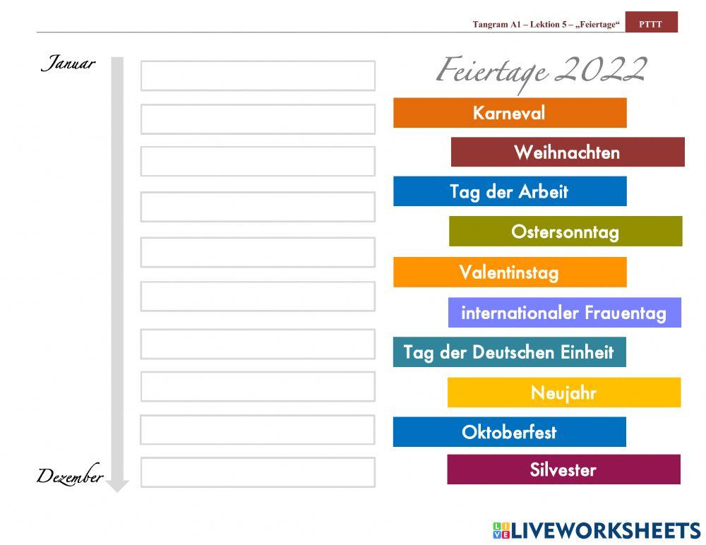 Feiertage 2022