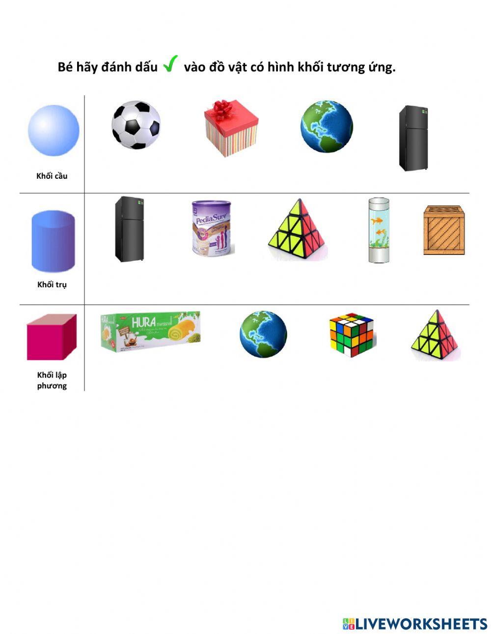 Khối cầu - Khối trụ - Khối lập phương