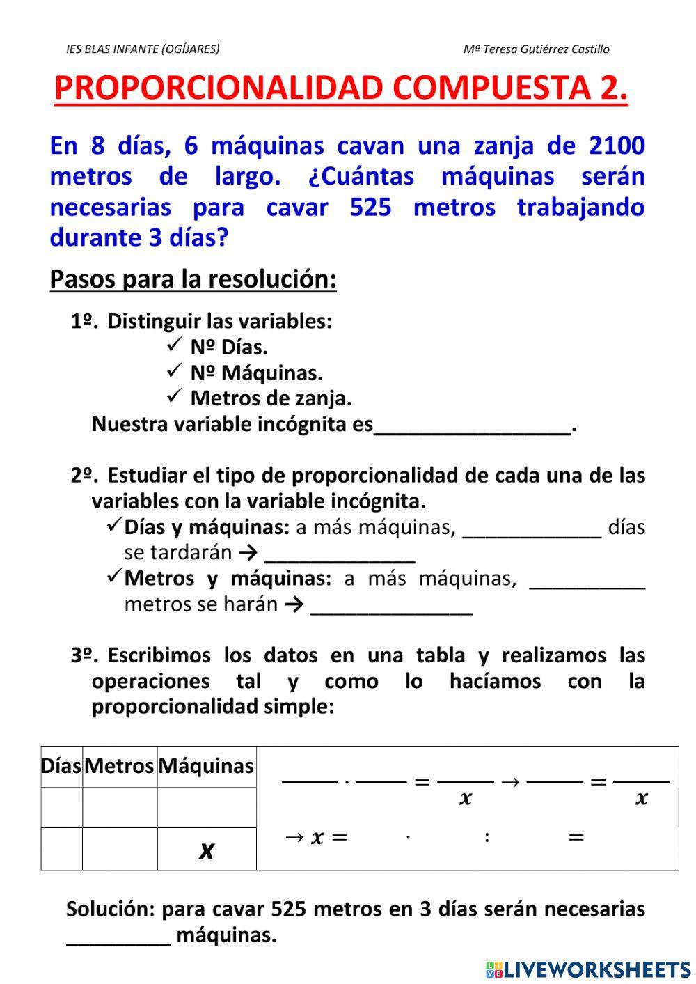 Proporcionalidad compuesta 2