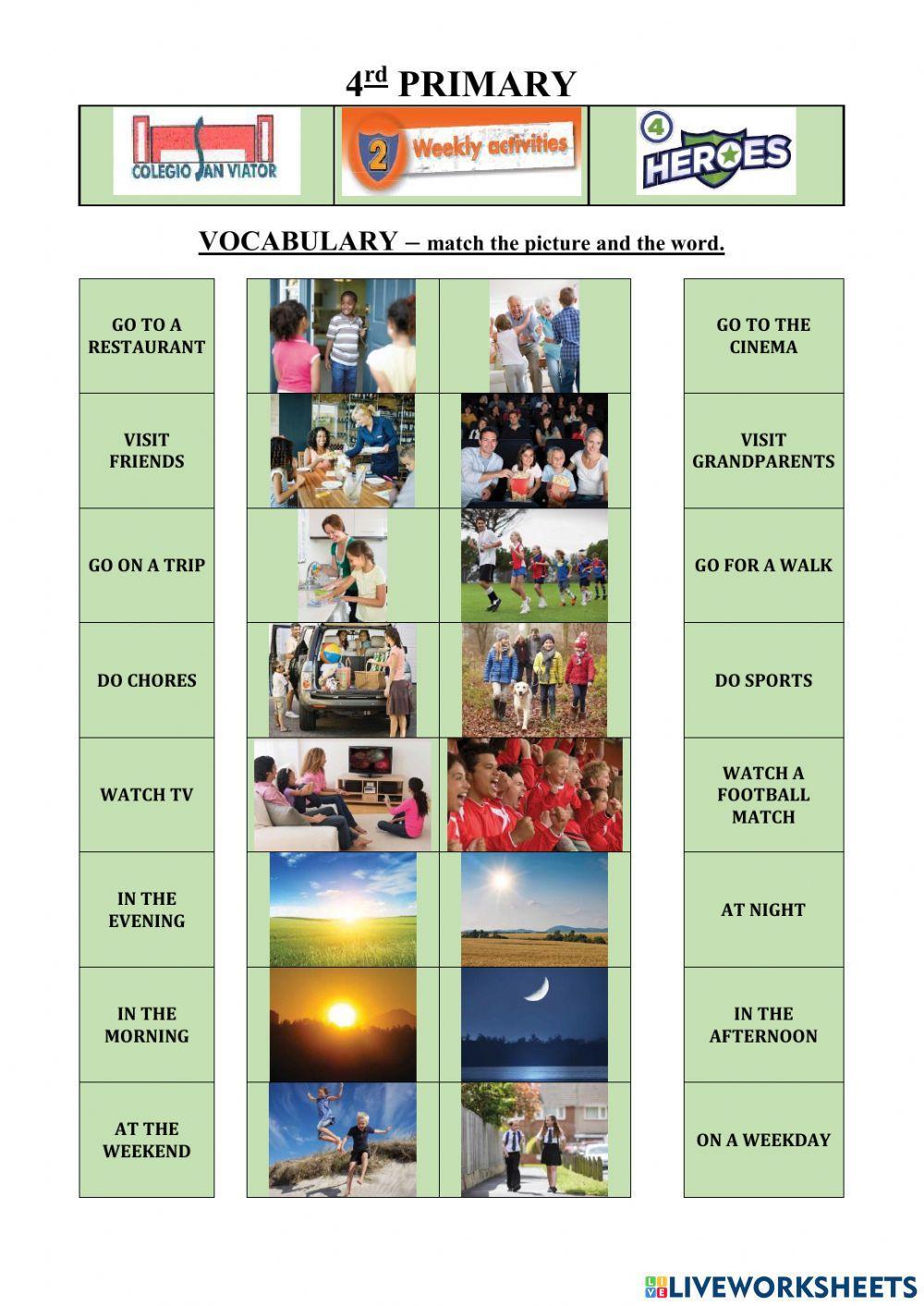 Herores 4 unit 2 vocabulary