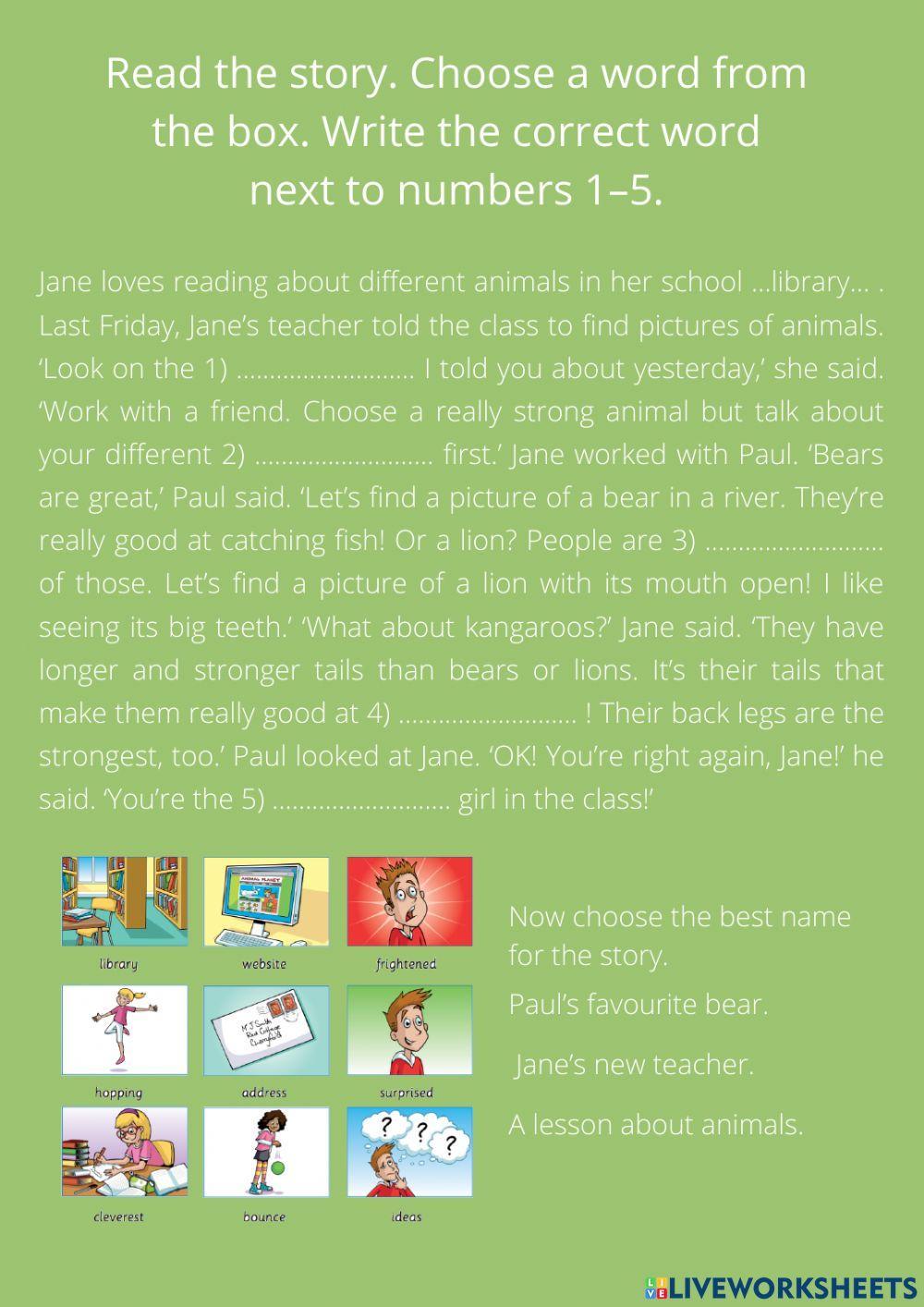 Mock exam movers - Reading and writing