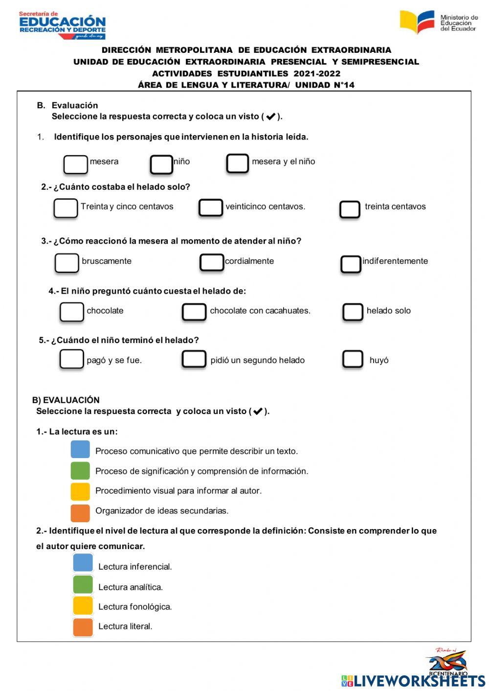 Niveles de comprensión lectora