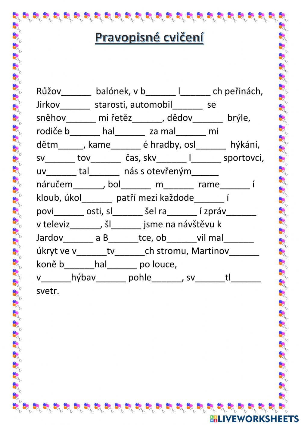 Pravopisné cvičení