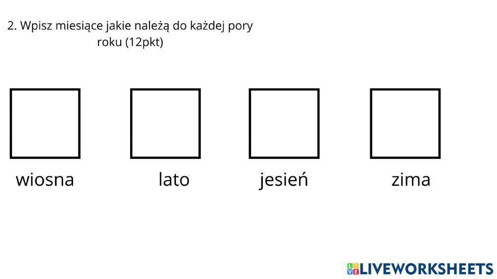 Seasons of the year, months and weather