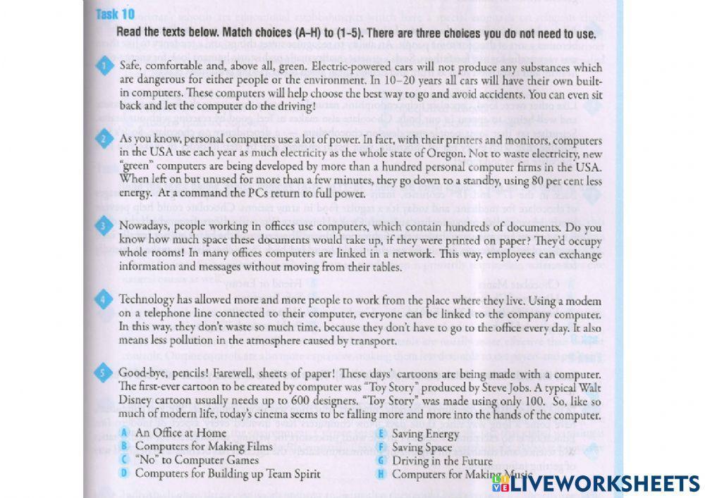 9th form Reading test