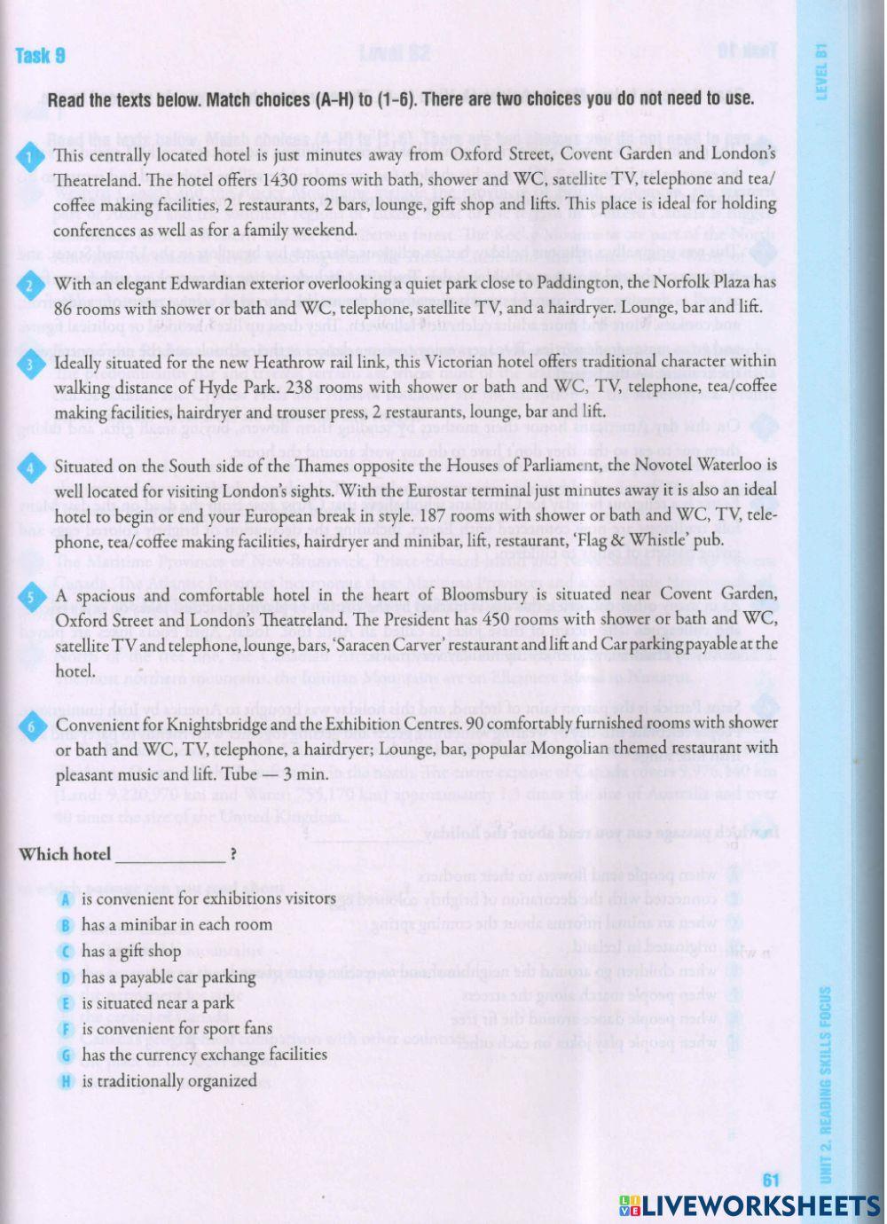 9th form Reading test