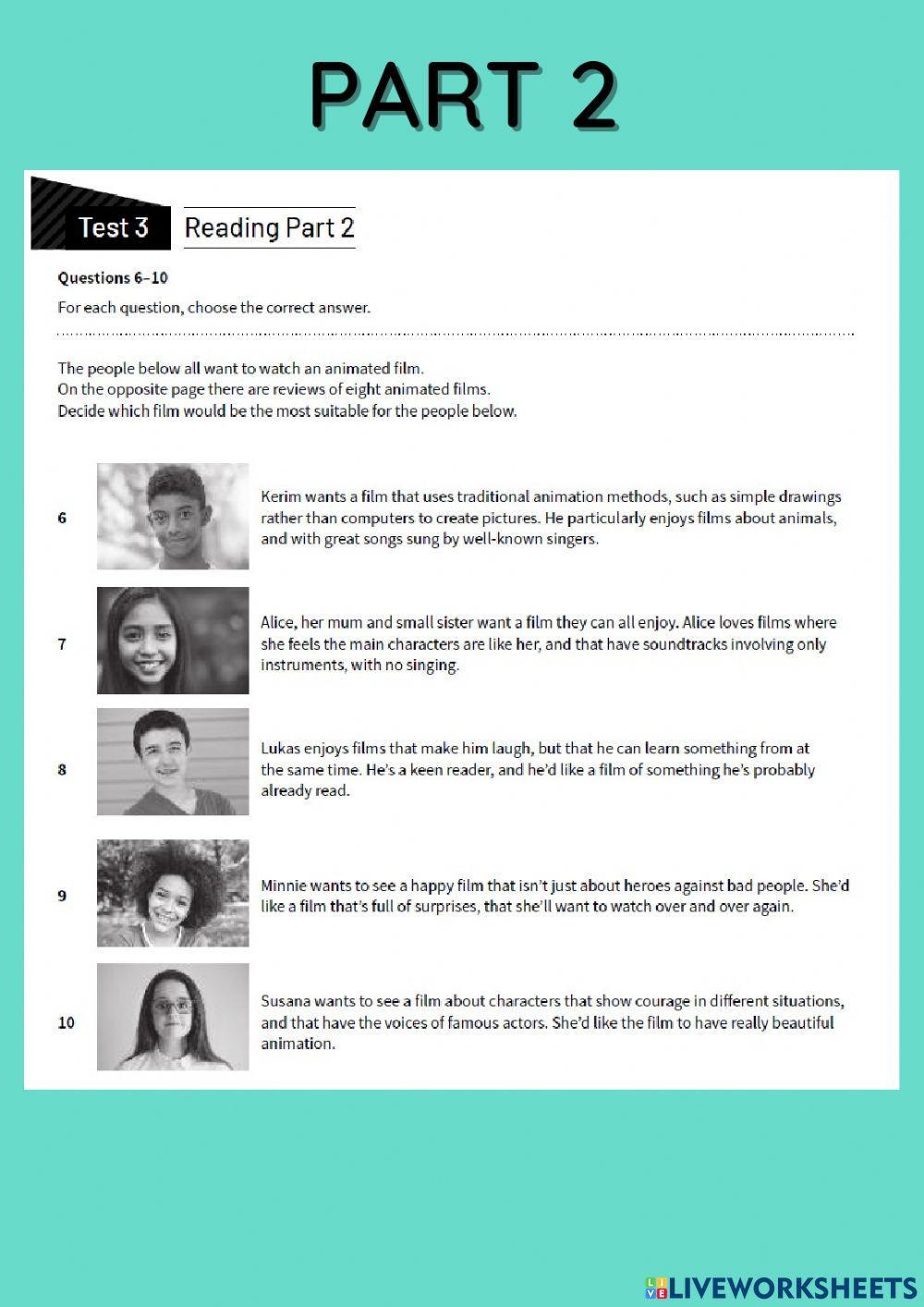 First term exam - B1 - reading