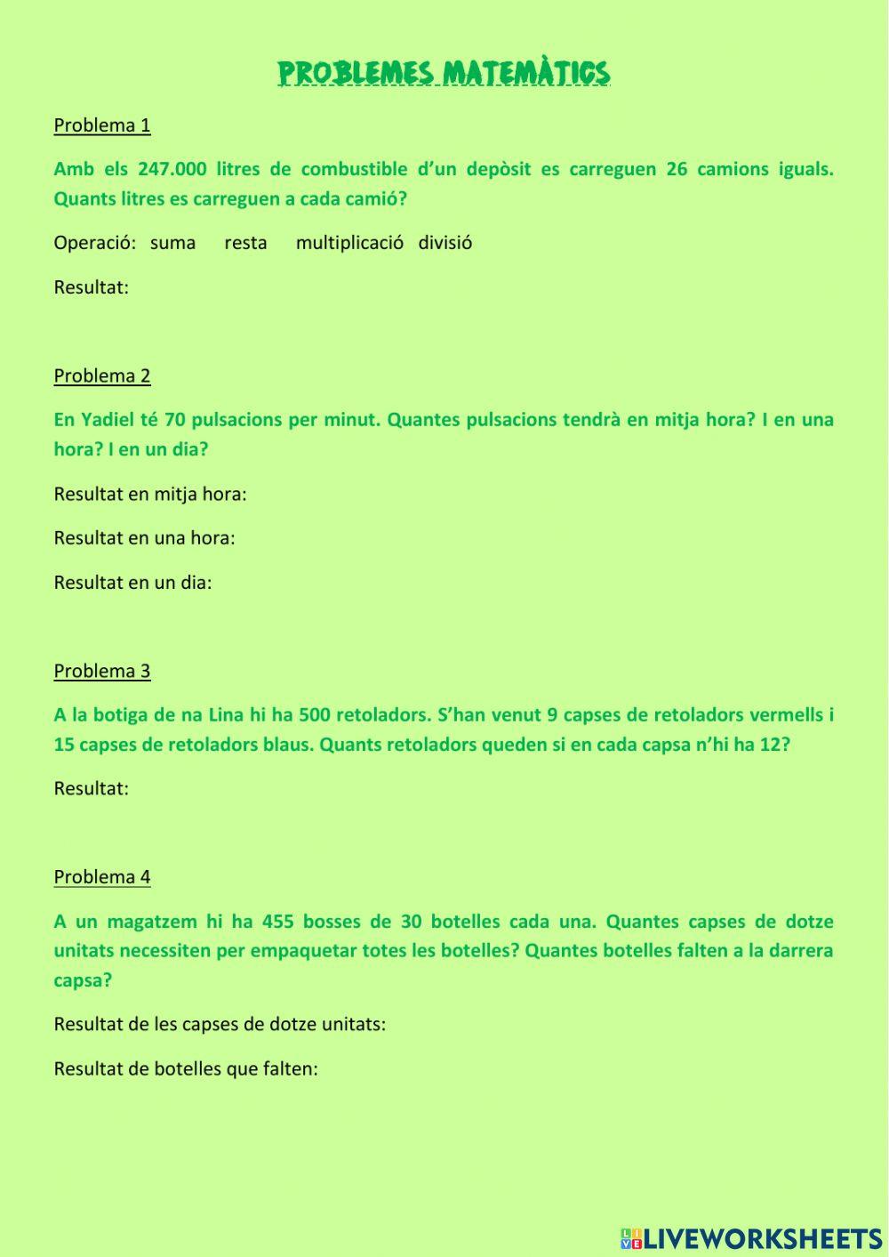 Problemes matemàtics