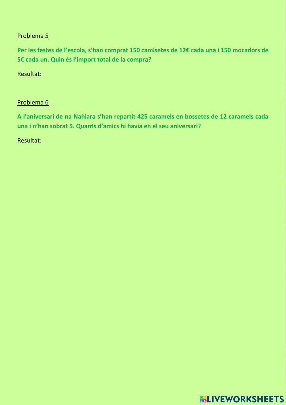 Problemes matemàtics