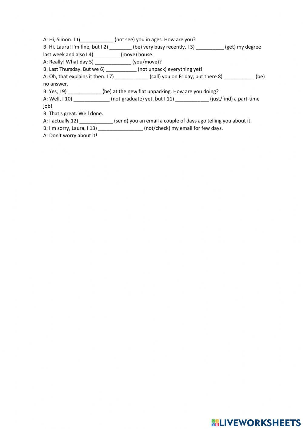 Present perfect vs past simple