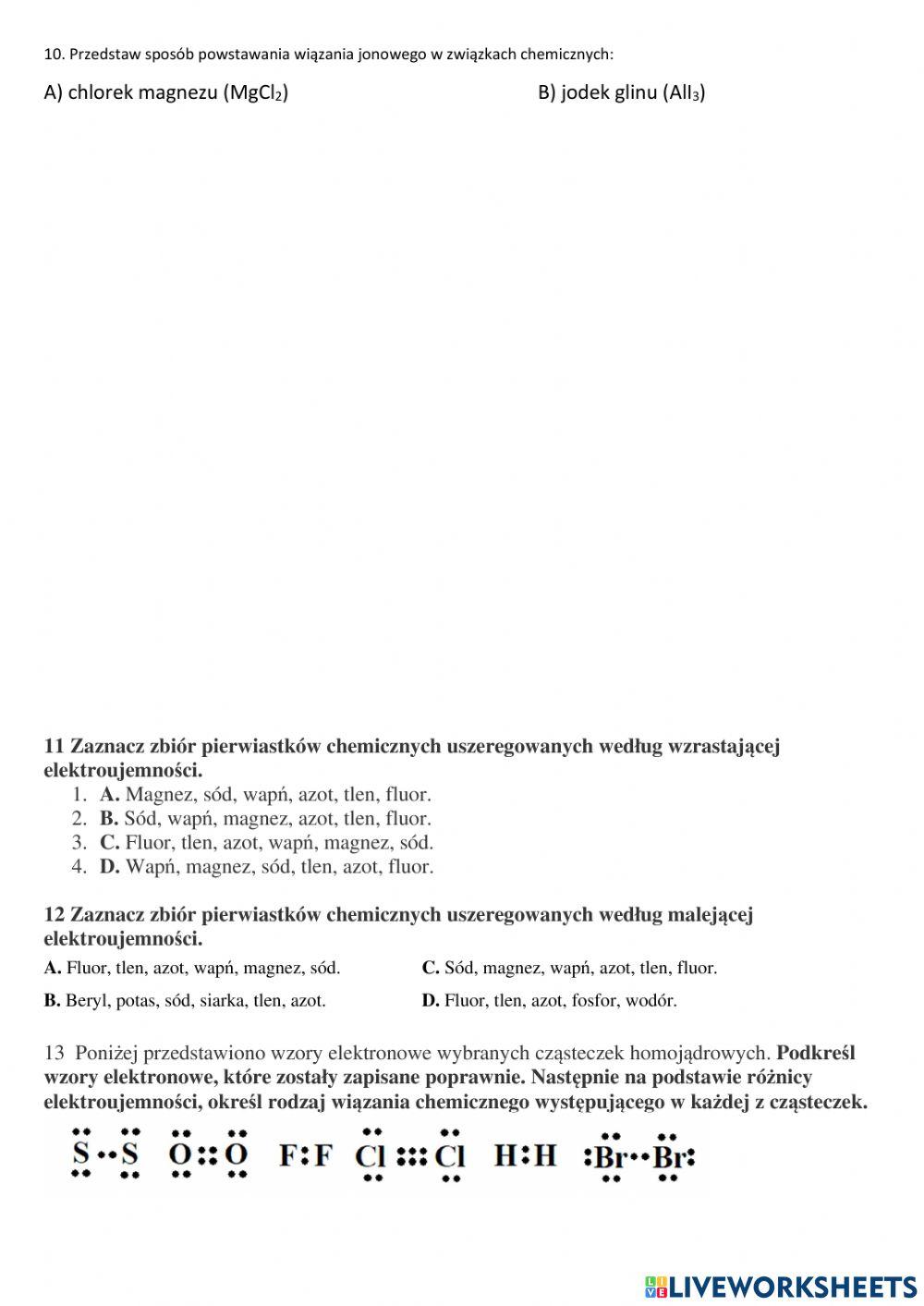 Chemia-wiązanie i konfiguracja