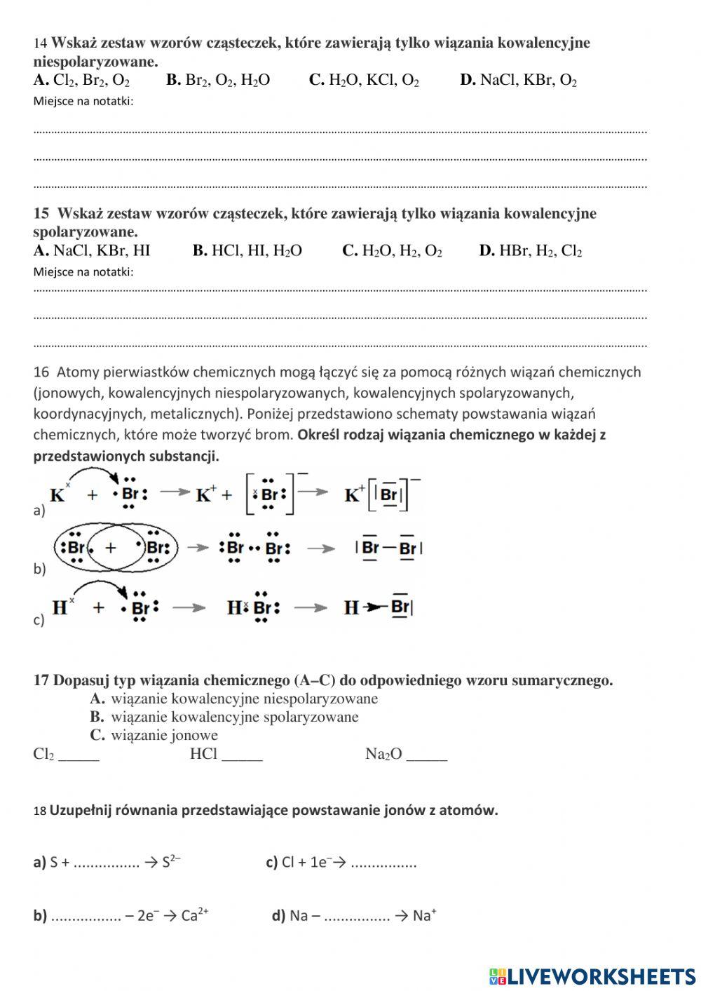 Chemia-wiązanie i konfiguracja