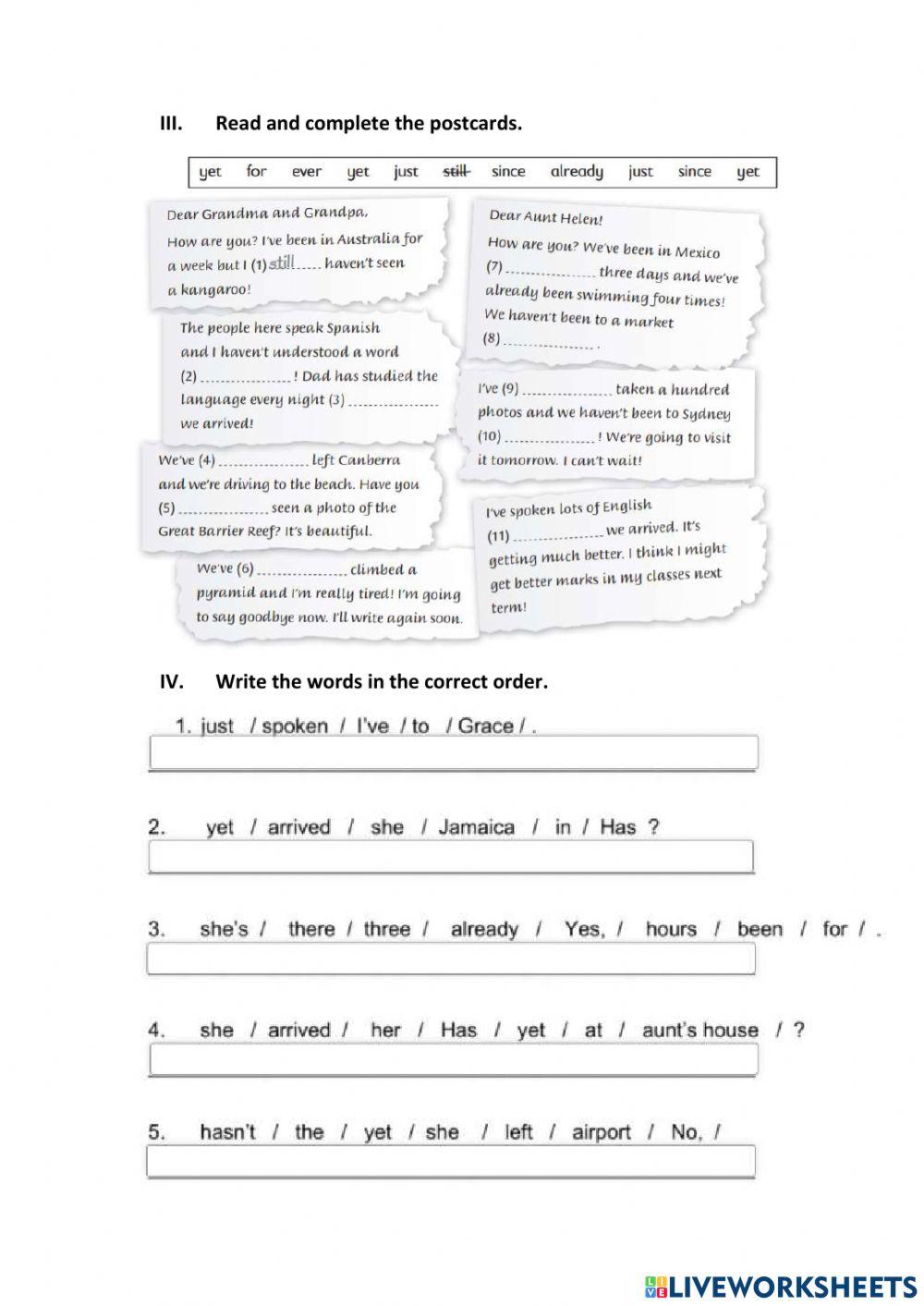 Present perfect tense with adverbs