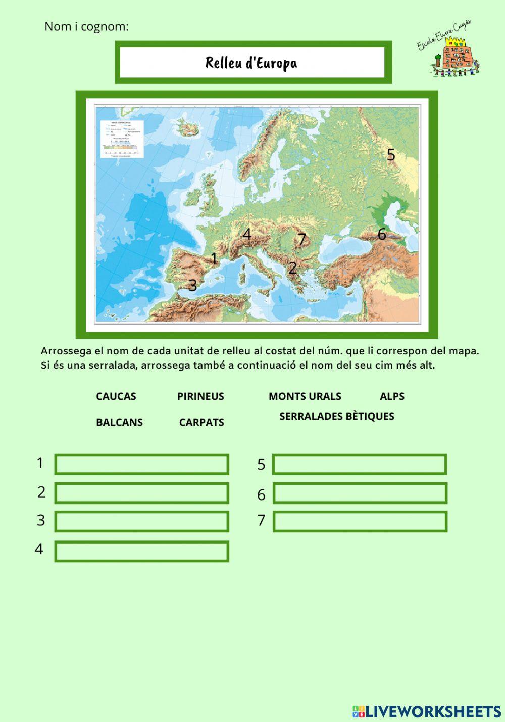 Relleu d'Europa adaptat Relleu d'Europa adaptat