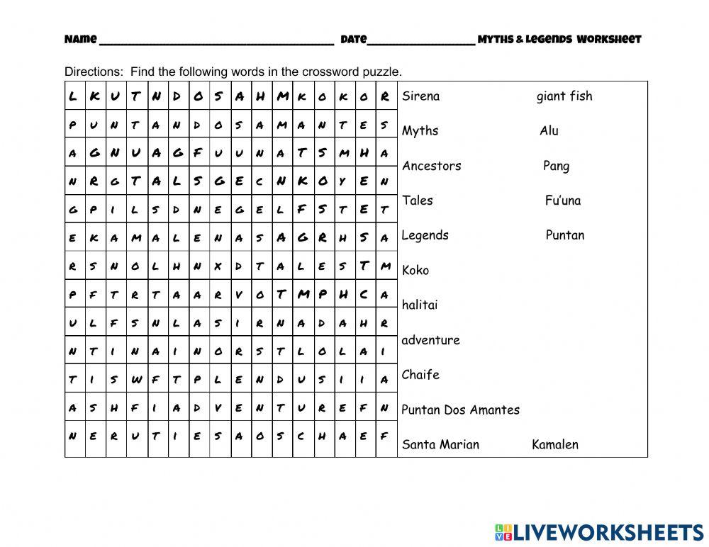 CHamrou Legend Word Find