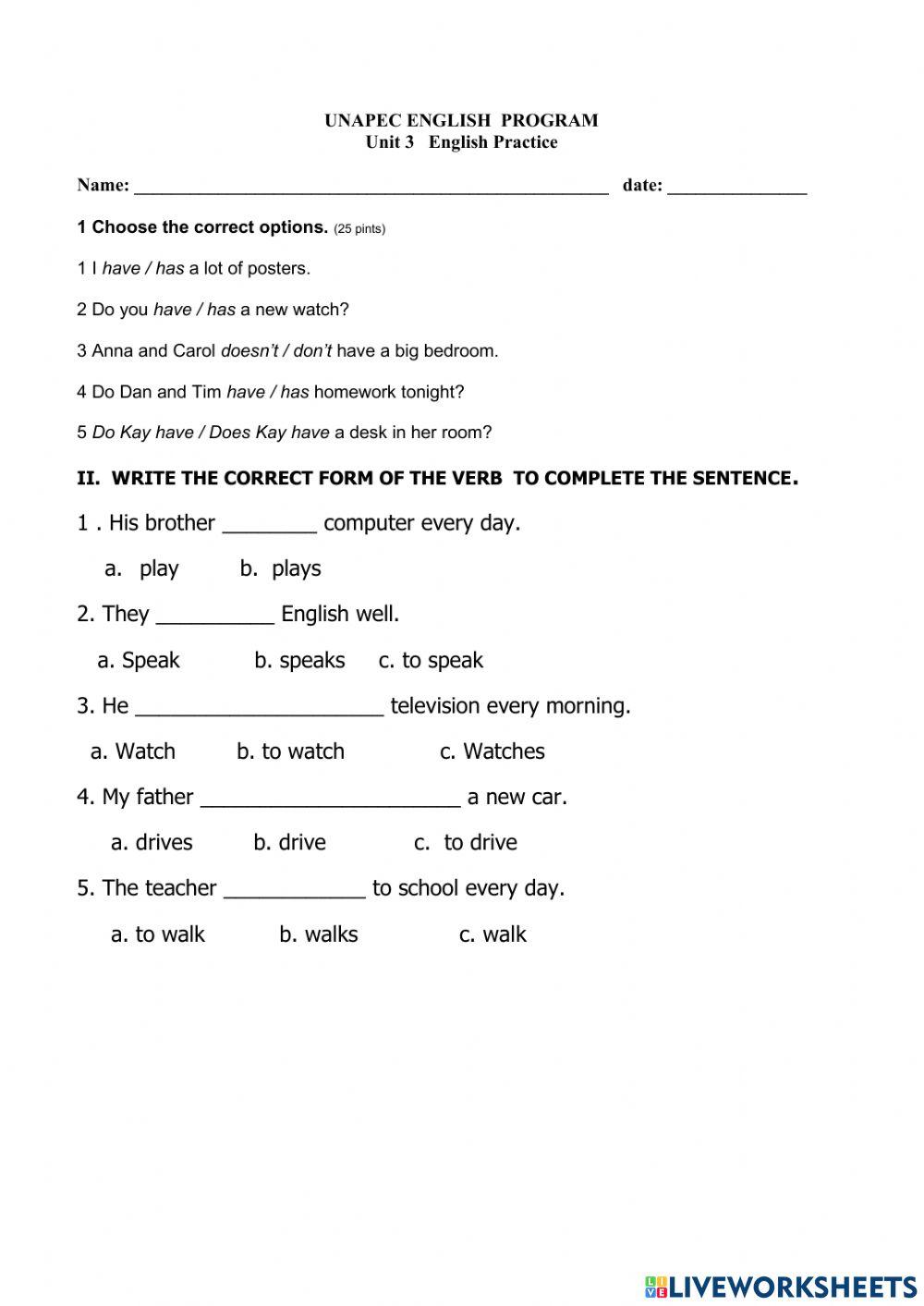 Move it, unit 3  quizz