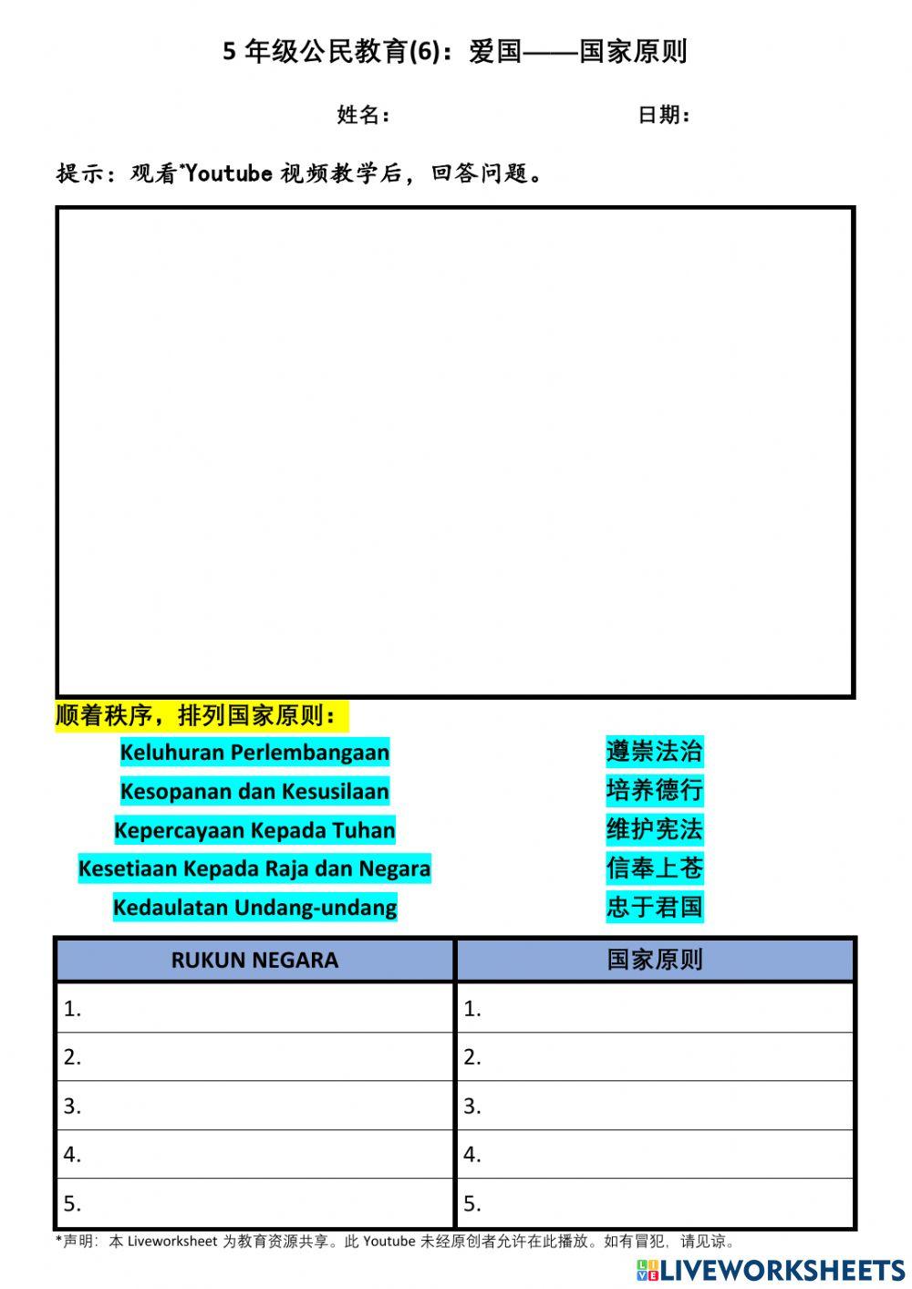 5年级公民教育(6)：爱国——国家原则