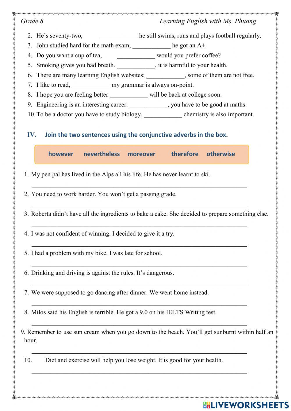 English 8 - Unit 5 - Grammar