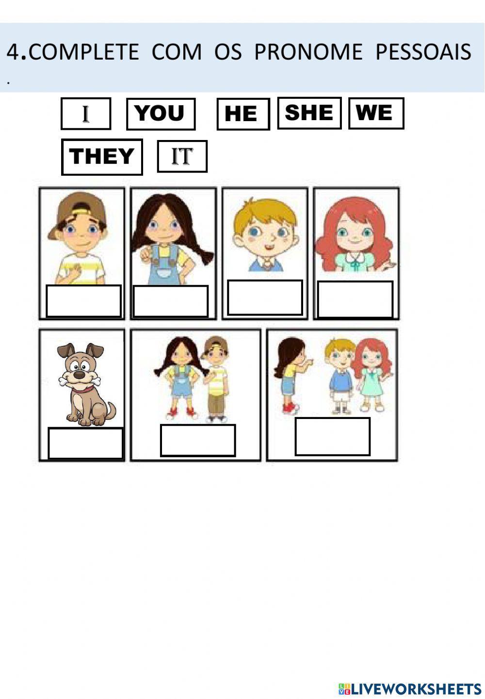 Personal pronouns e verbo to be