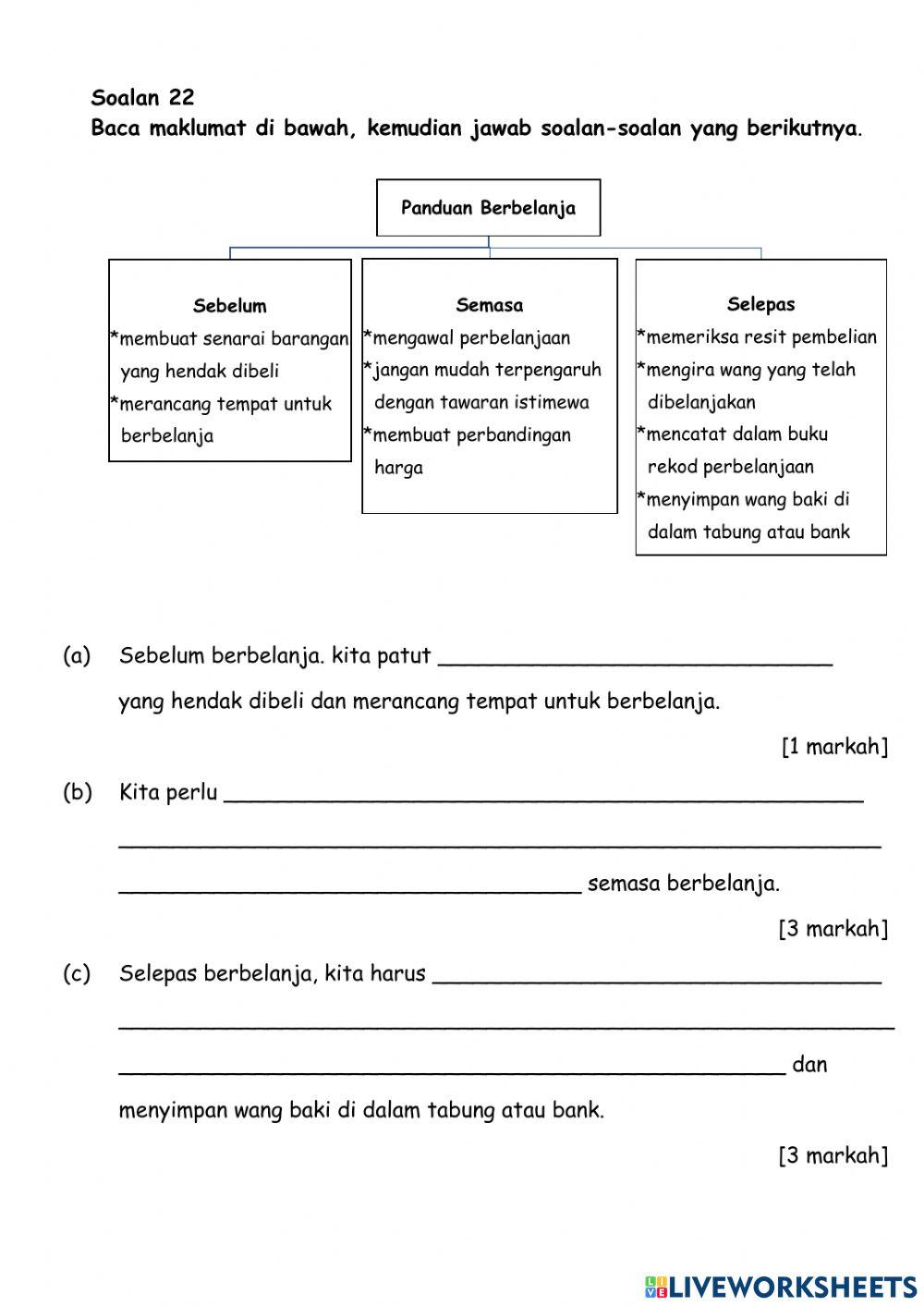 Pembetulan Penilaian Bahasa Melayu Kertas 1 Bahagian B