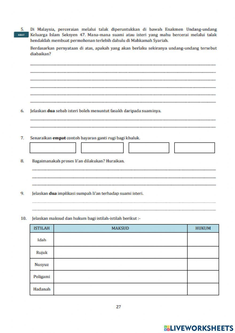Pelajaran 13 :  isu - isu dalam perkahwinan