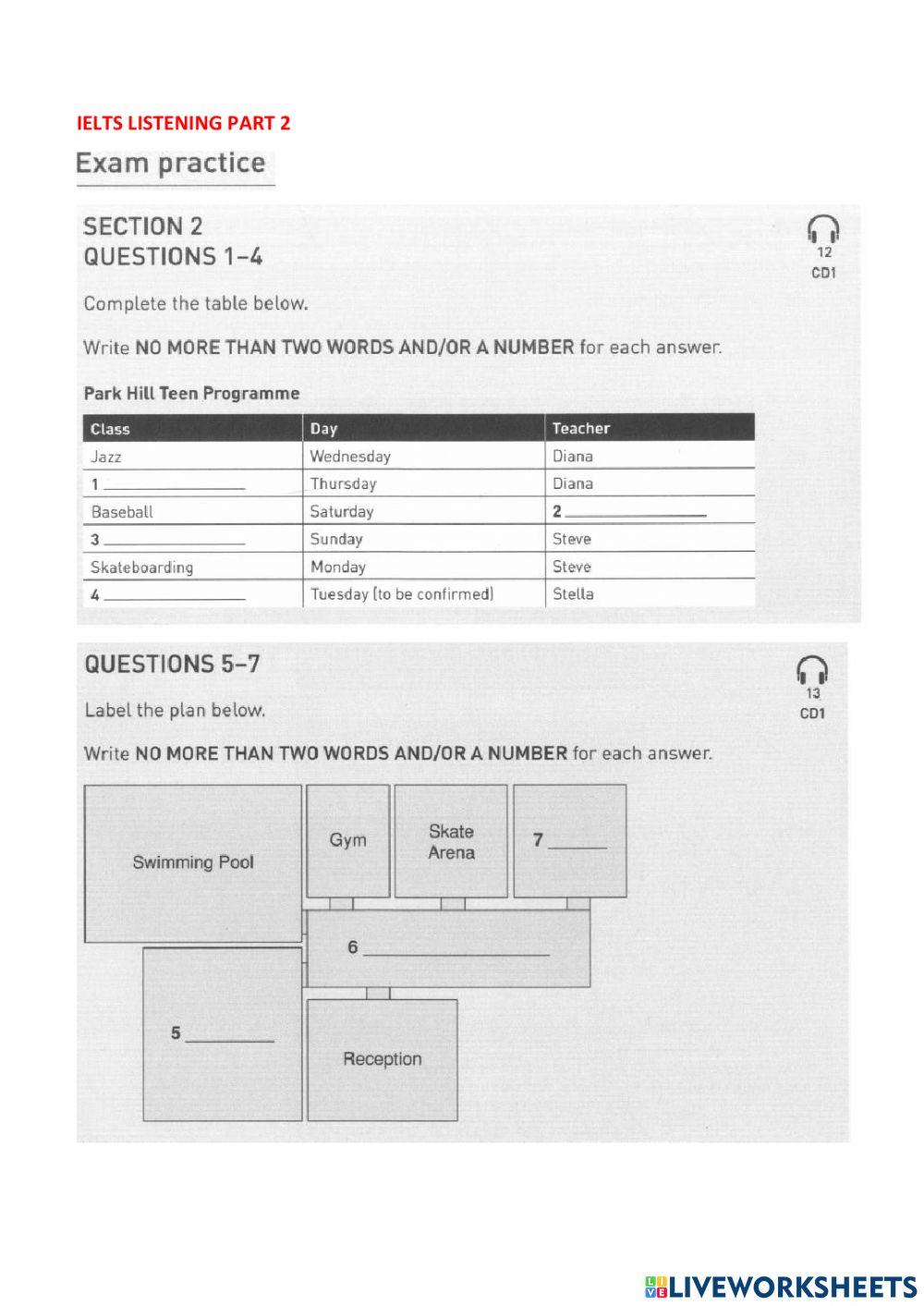 IELTS listening practice 2
