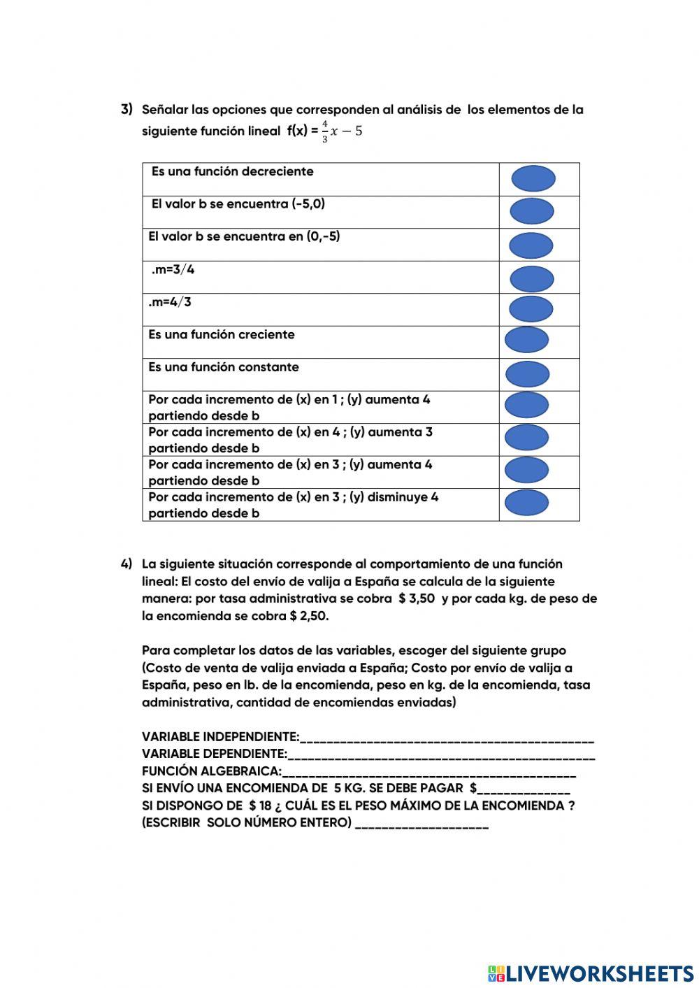 Funciones lineales-lección