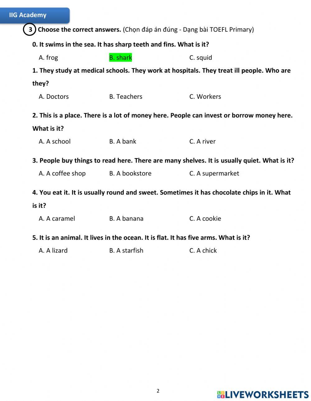 IIG-Grade 3-Worksheet 14