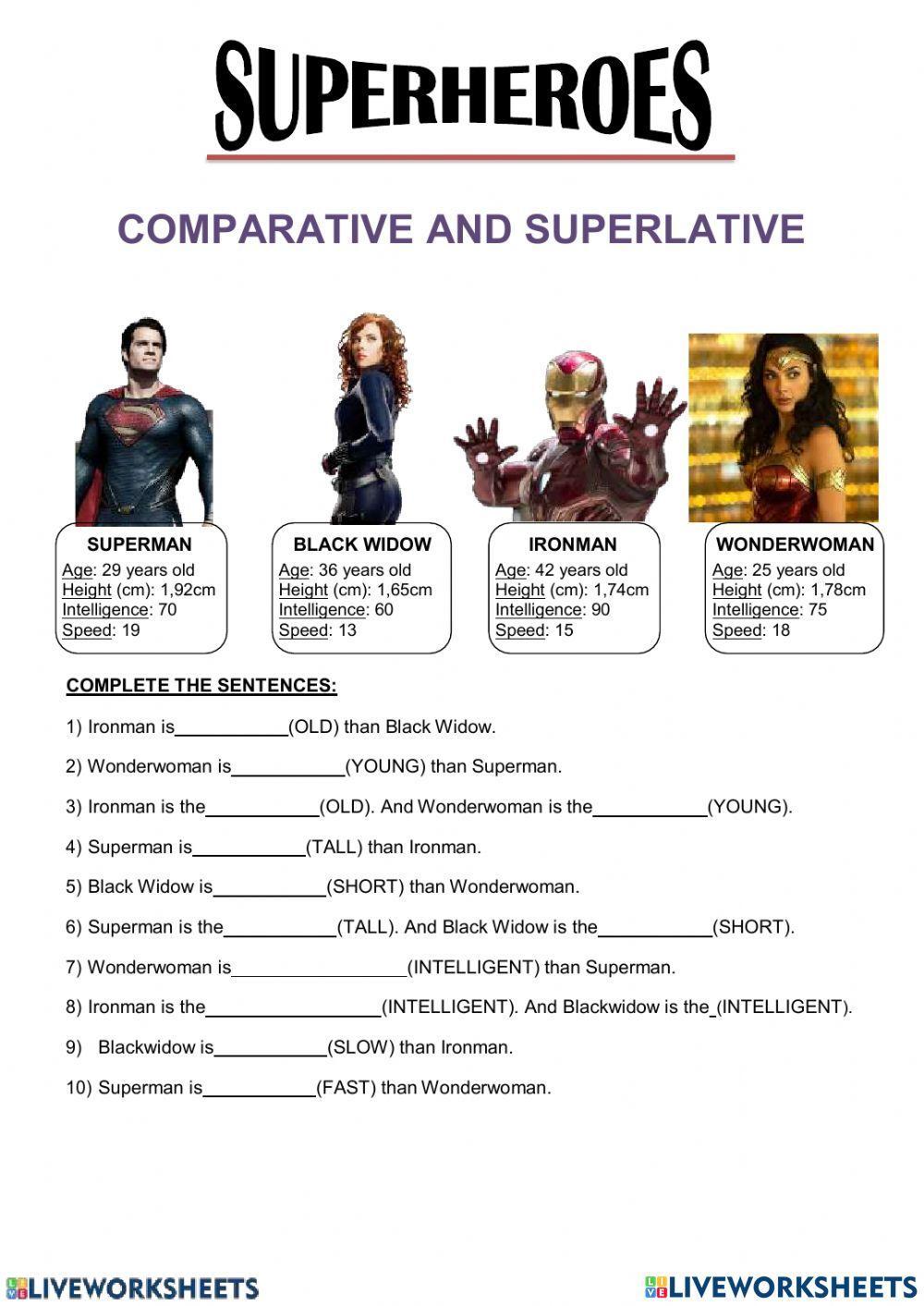 Comparative and superlative adjetives