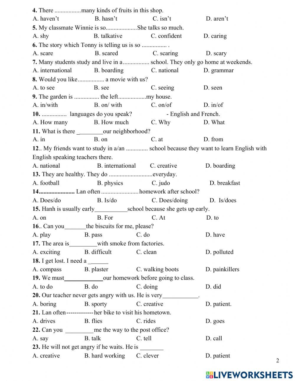 Grade 6 Term I Kim Giang - Part 1