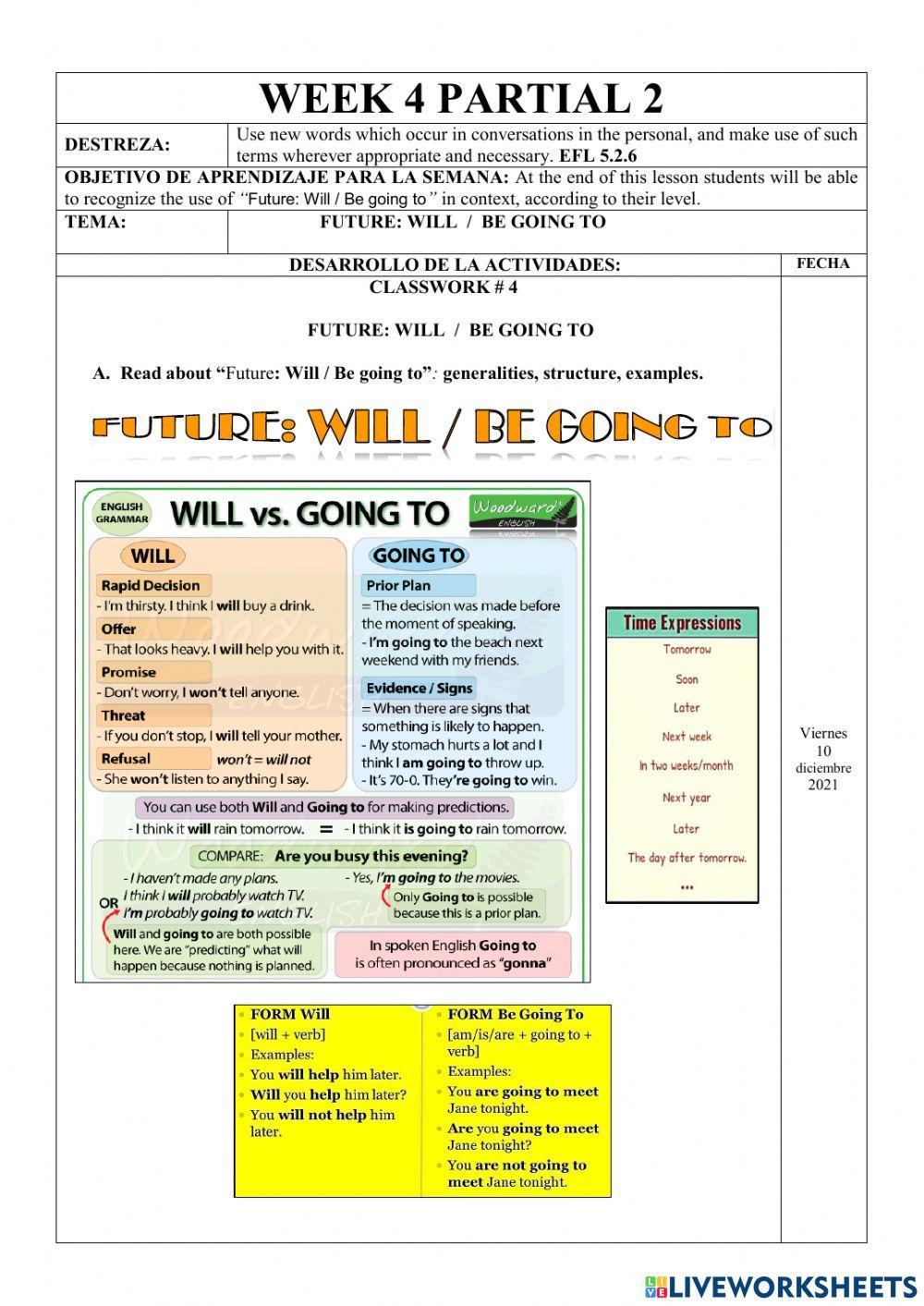 Ejercicios-Online-1stBGU-A-Will- Be going to