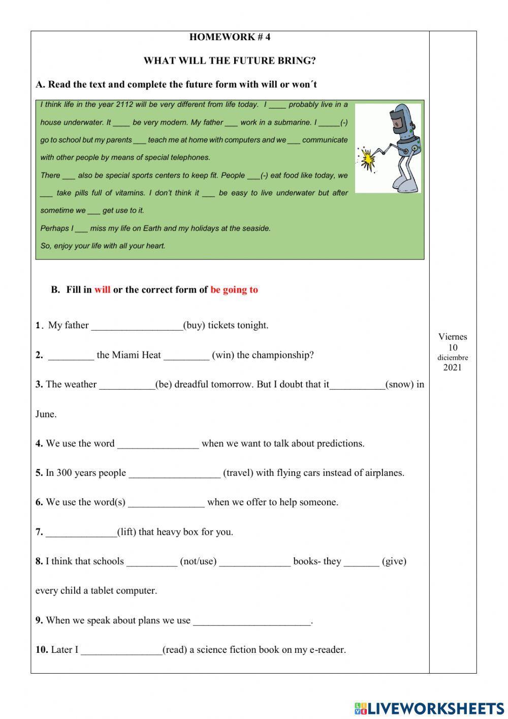 Ejercicios-Online-1stBGU-A-Will- Be going to