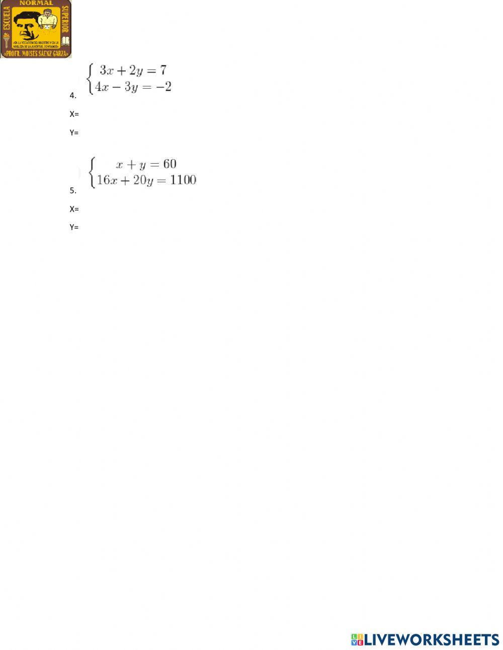 Sistema de ecuaciones