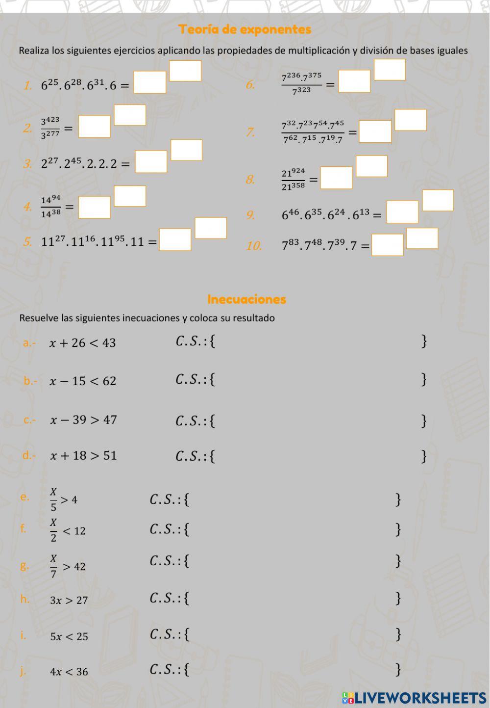 3ero - Mate - Diciembre - Repaso 3ero - Mate - Diciembre - Repaso