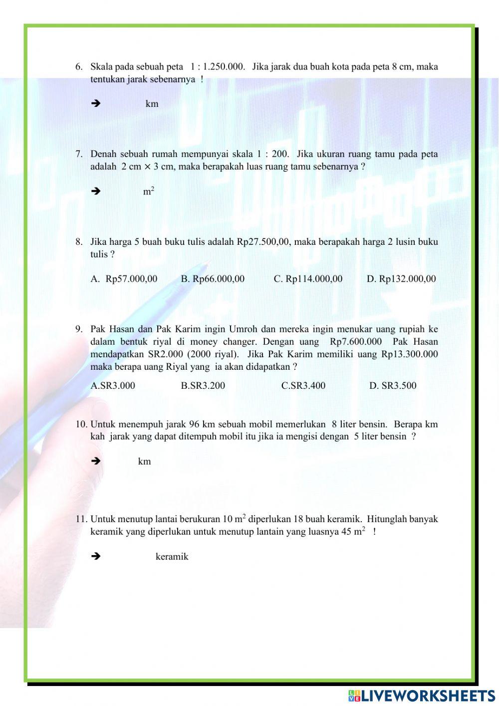 RASIO DUA BESARAN Latihan